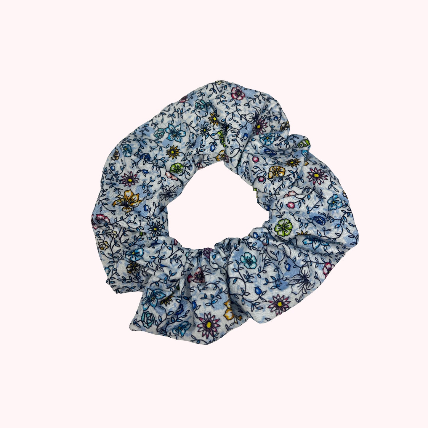 Chouchou fleuri bleu