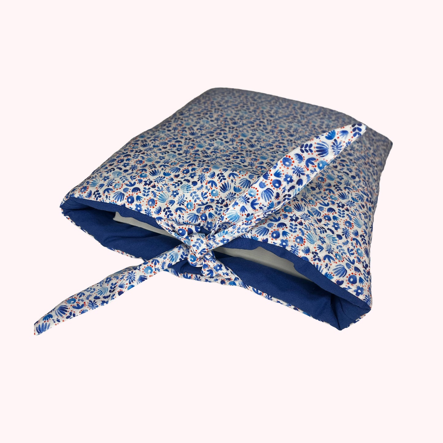 Pochette à livre motifs bleus - format broché