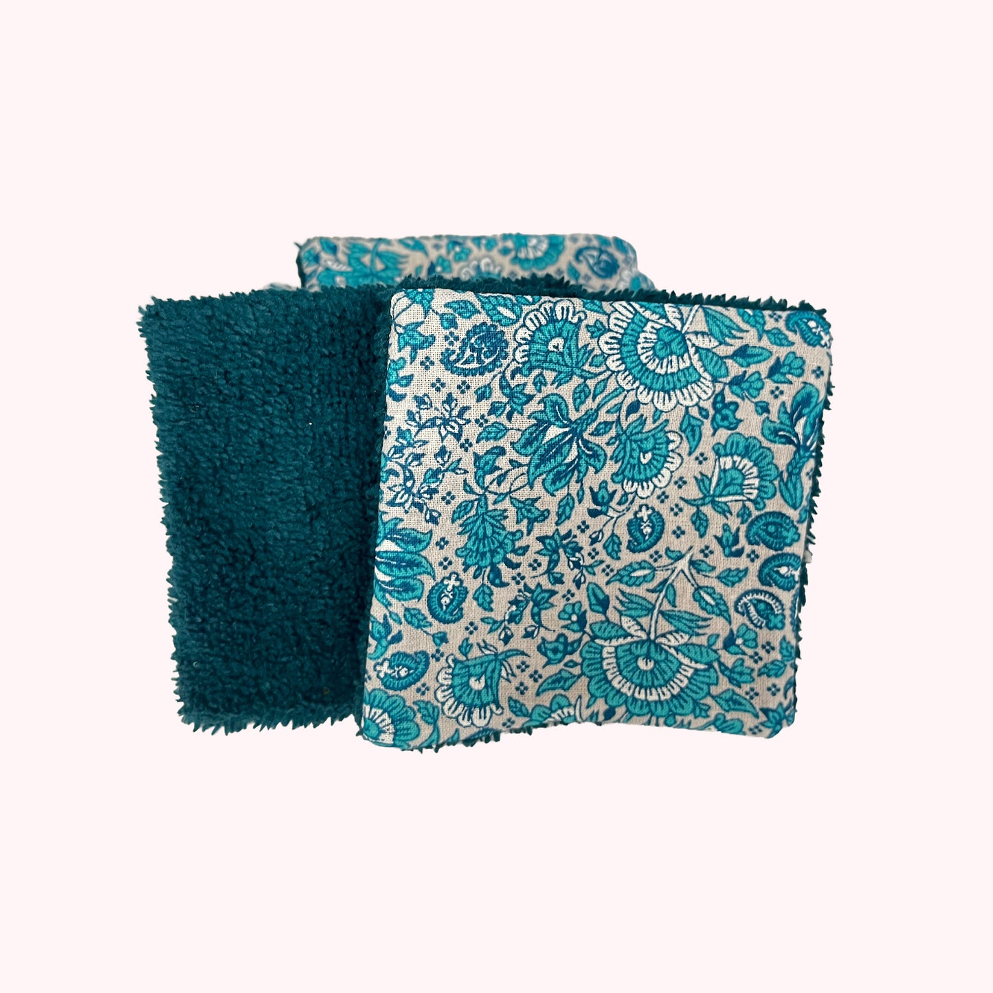 Lot de 10 cotons réutilisables à motifs bleus