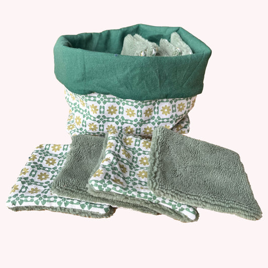 Panière + lot de 10 cotons réutilisables