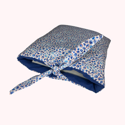 Pochette à livre motifs bleus - format broché