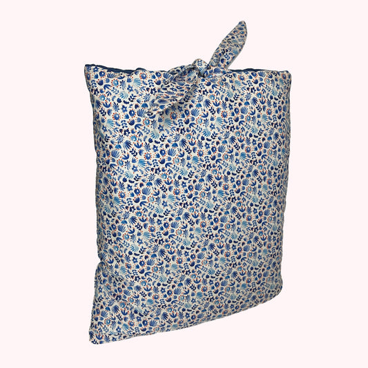Pochette à livre motifs bleus - format broché