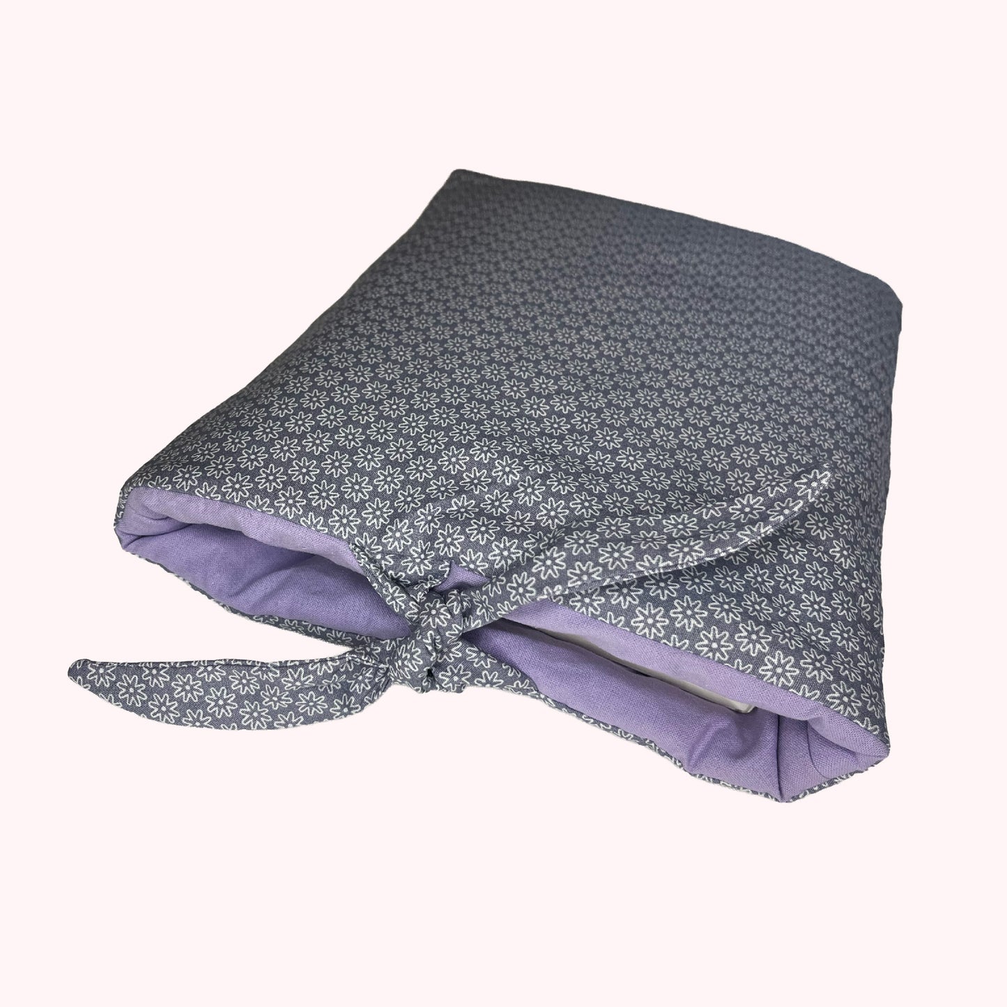 Pochette à livre fleurie violette - format broché