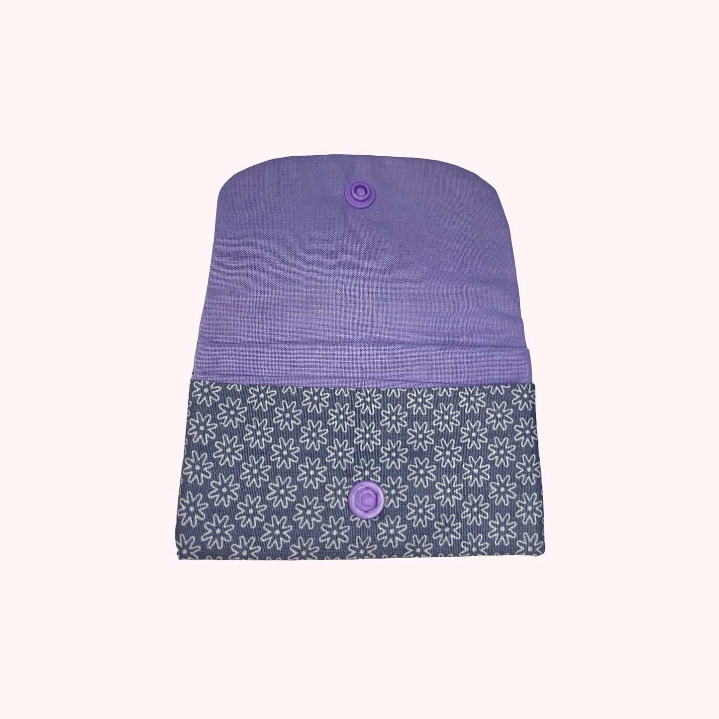Porte-cartes fleuri violet