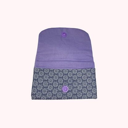 Porte-cartes fleuri violet